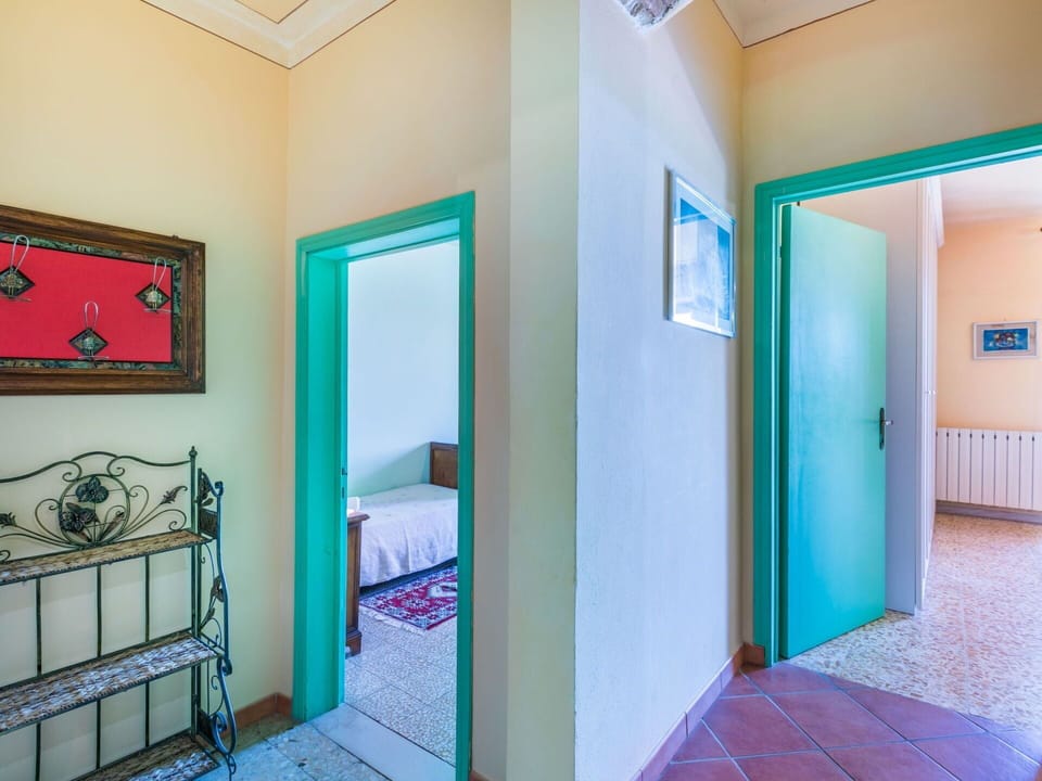 Property, Blue, Green, Picture Frame, Interior Design, House, Window, Paint, Flooring, Floor
