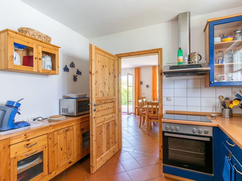Cabinetry, Countertop, Furniture, Blue, Kitchen, Wood, Picture Frame, Drawer, Architecture, Kitchen Appliance