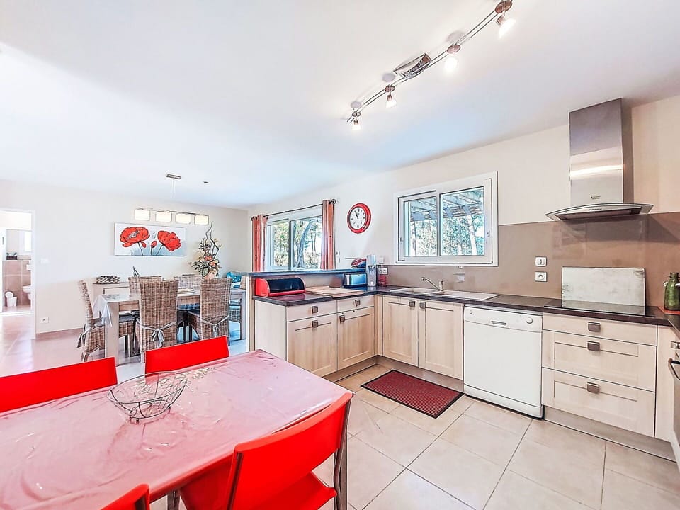 Interior Design, Furniture, Flooring, Floor, Ceiling, Kitchen, Home, Countertop, Lighting, Room