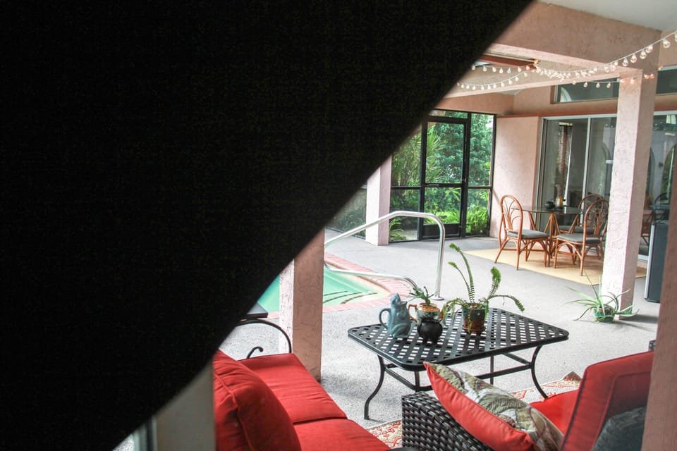 view from master, slider opens to pool