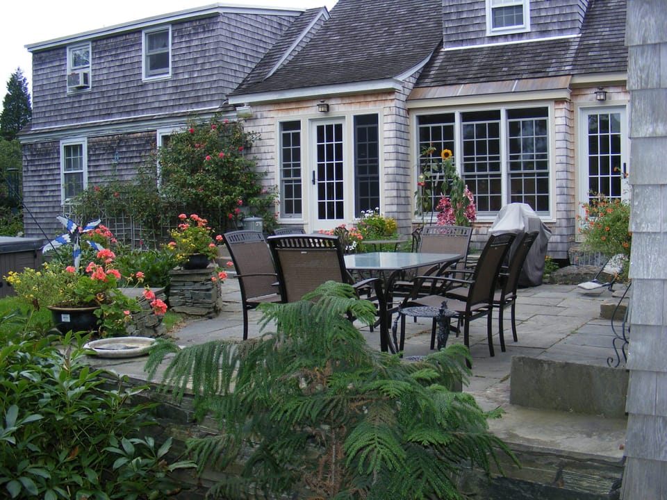 View from backyard showing the patio