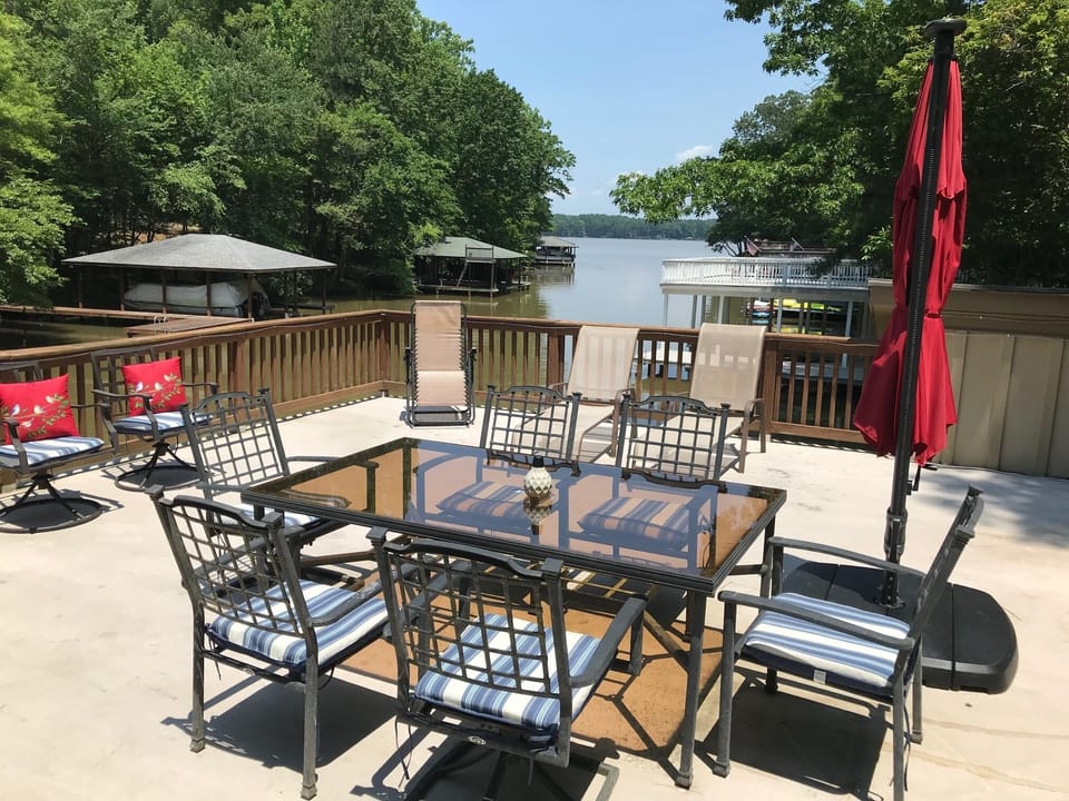 View of main lake from our upper deck and cove