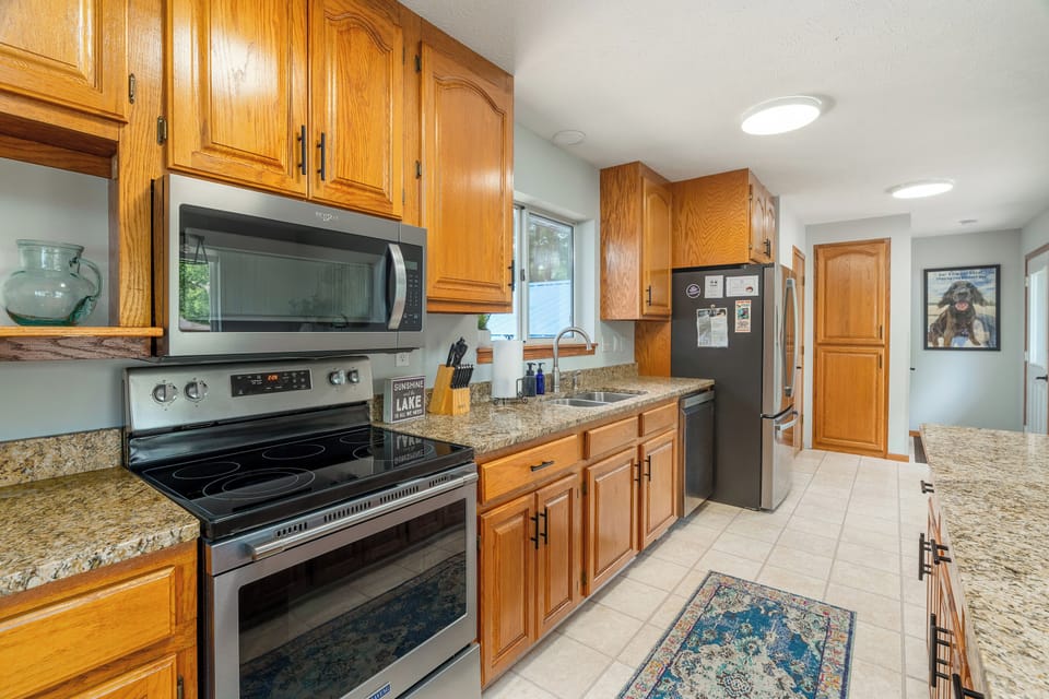 Large open kitchen with natural light