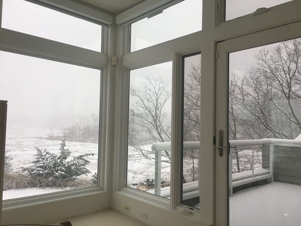 View from the master bedroom out to the balcony