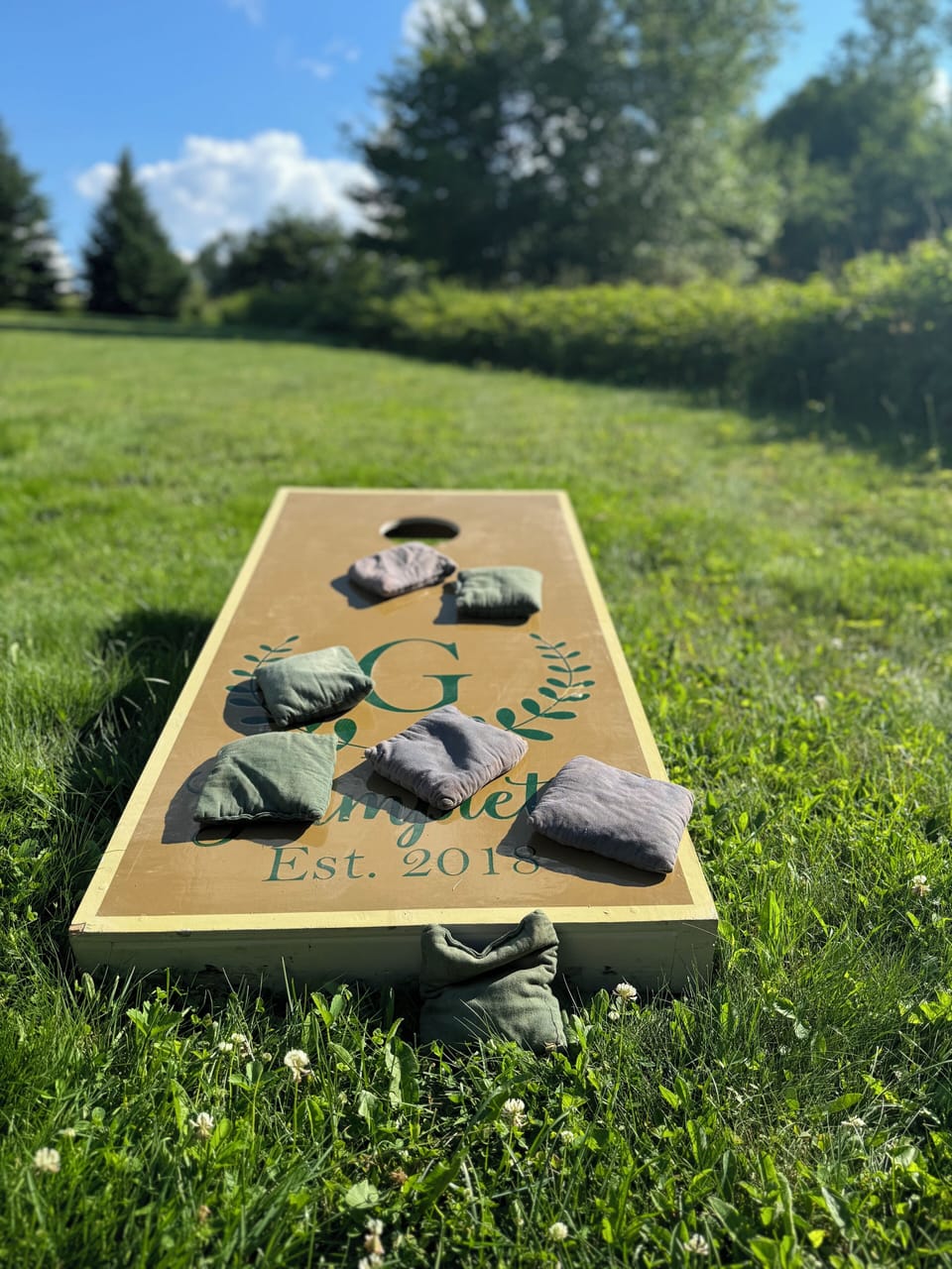 Cornhole boards provided for guests to use!