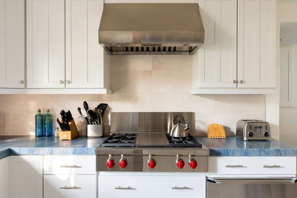 Fully stocked kitchen with state of the art appliances.