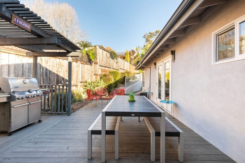 Patio off living room, including dining and seating for 12 + Propane BBQ.