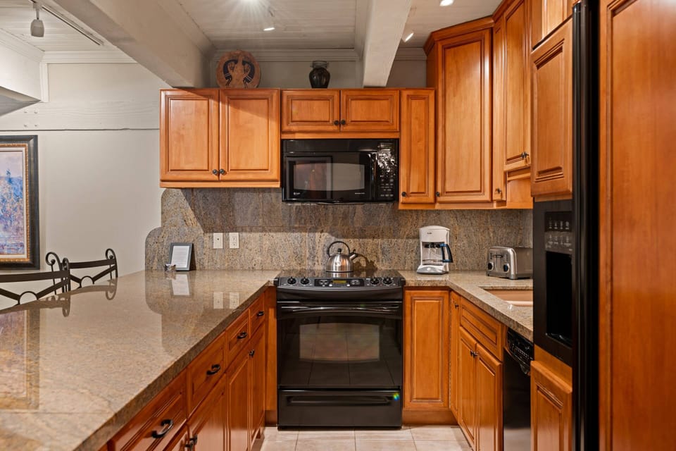 The kitchen is stocked with every thing you need to prepare meals during your time in Aspen.