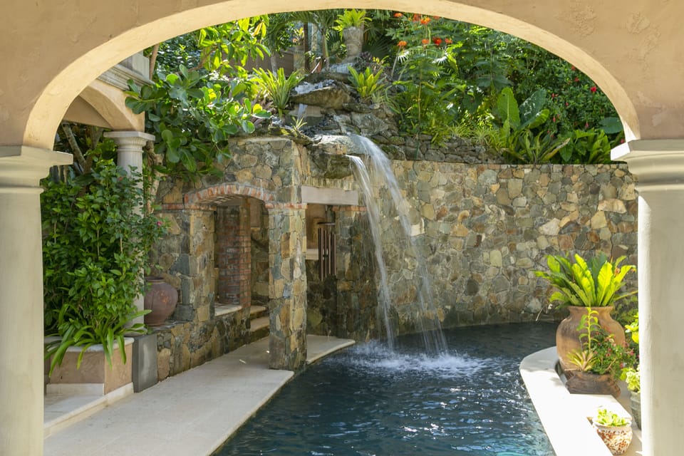 Pool and waterfall