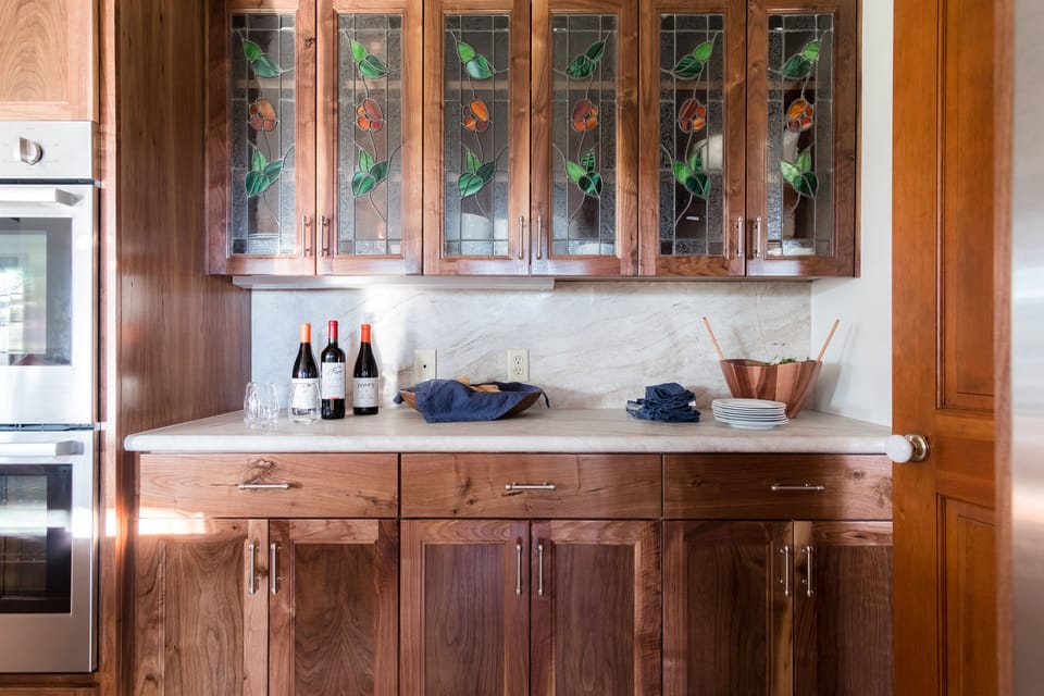 Stained glass throughout your Cathedral. Is that holy wine?