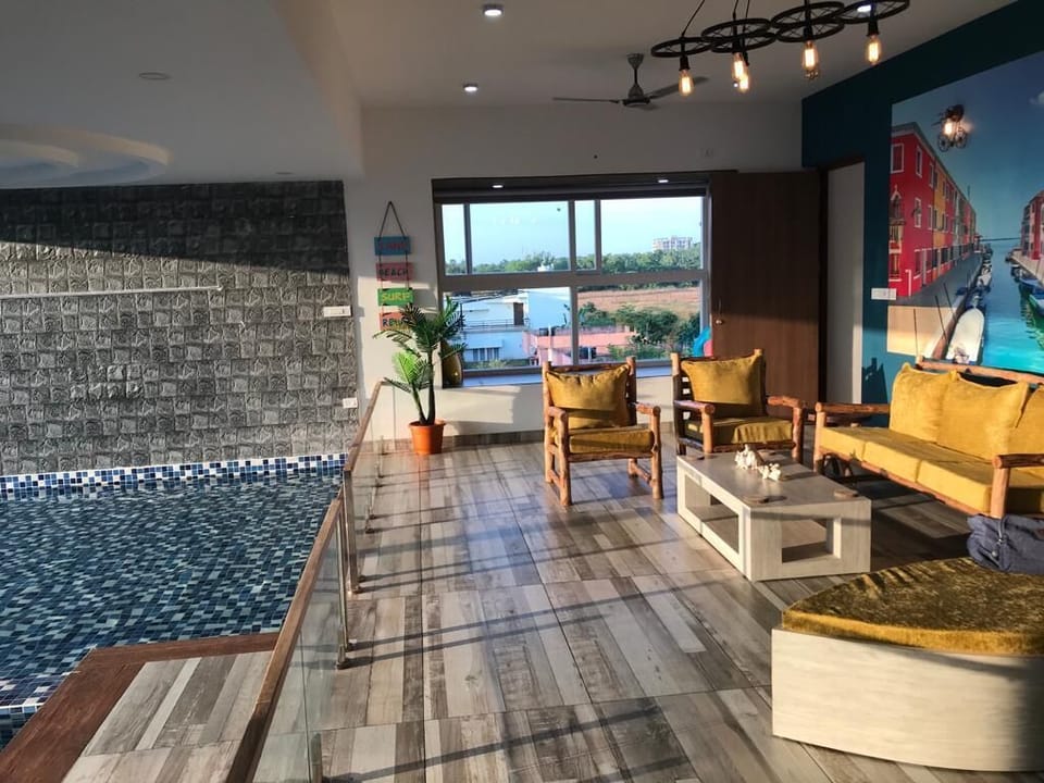 Living room with pool