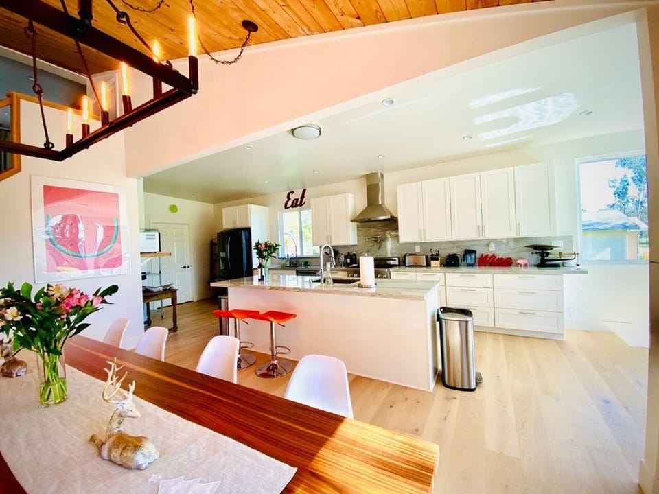 View of dining area open to kitchen and to Great Room - garden views 