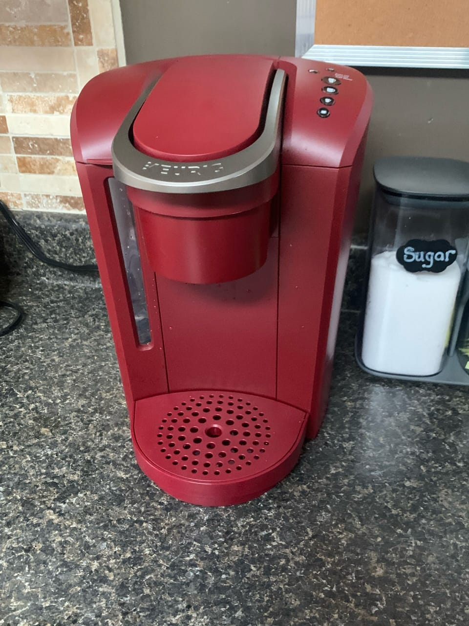 Keurig with K-cups provided.