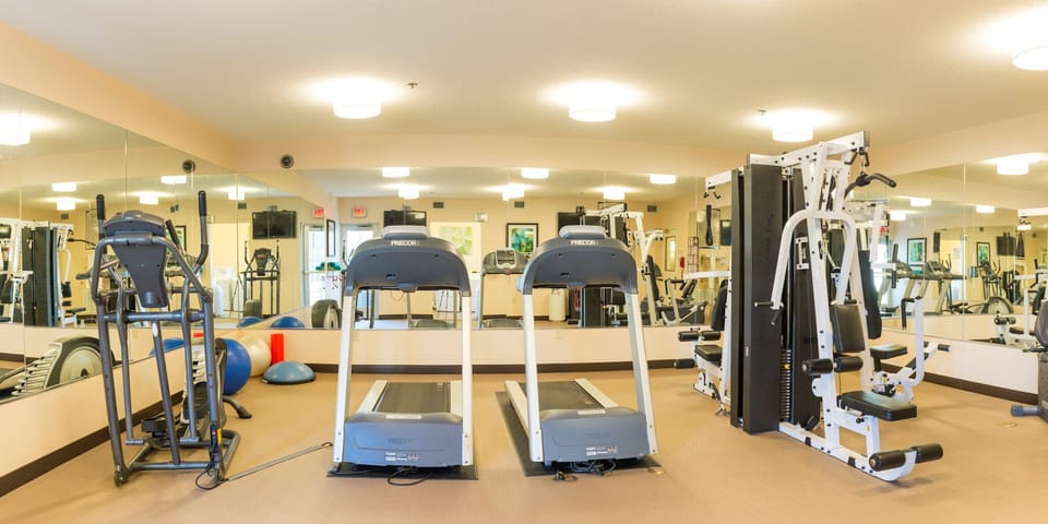 Keep up your fitness routine at the gym.