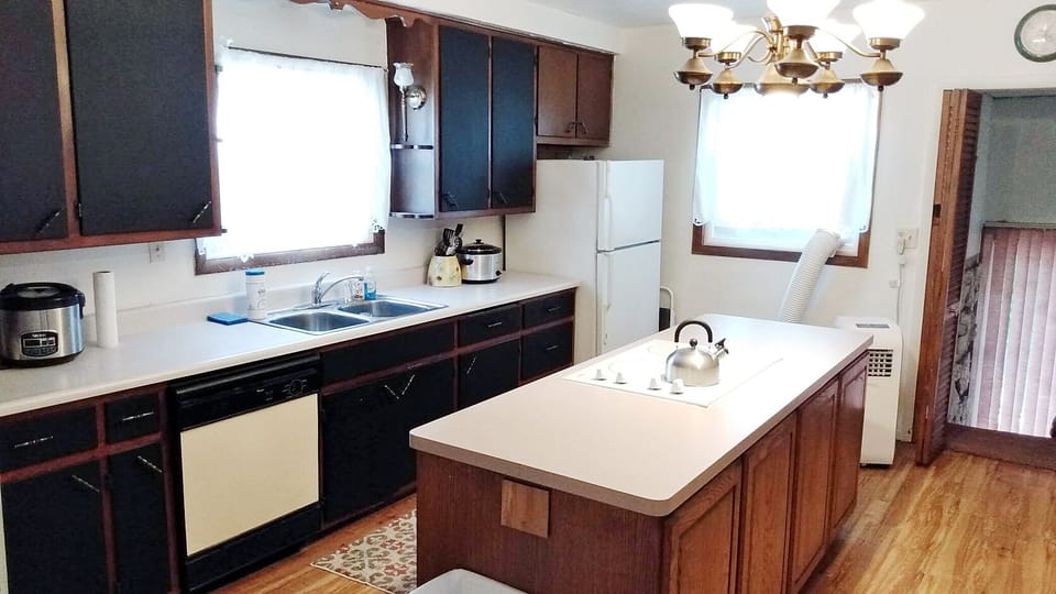 Kitchen stocked with all of the essentials.