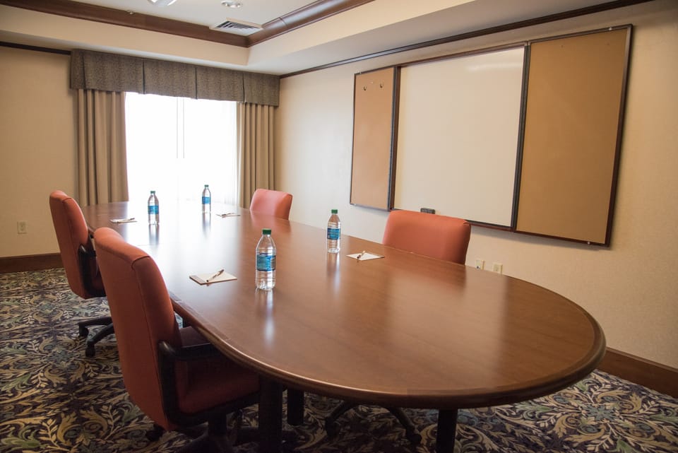 Meeting rooms are available.