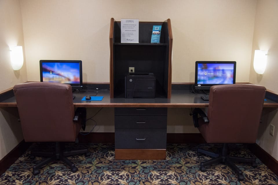 Get some work done at the business center.
