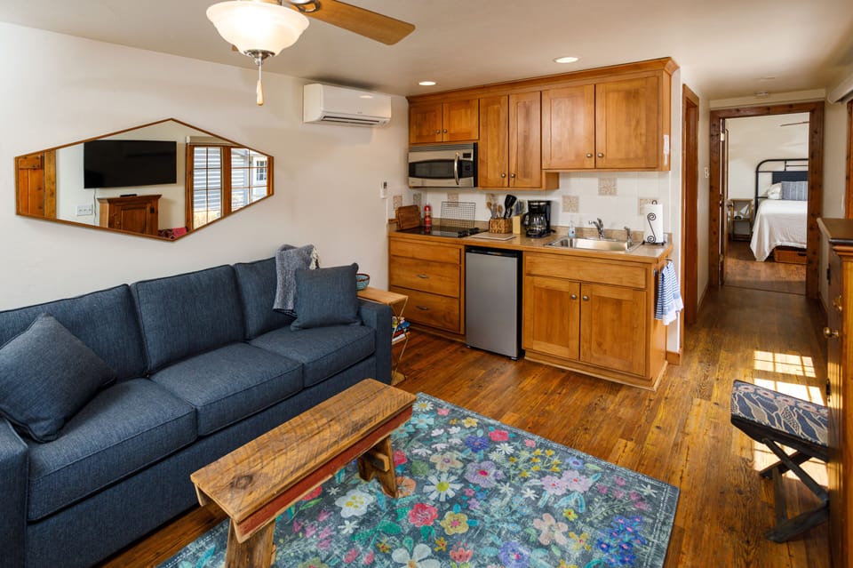 Welcome to Collings Summer House! Living area with pullout couch