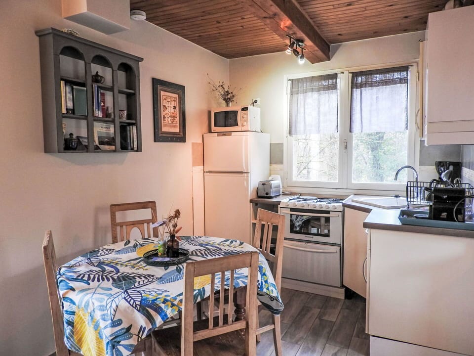 Furniture, Interior Design, Wood, Kitchen, Ceiling, Major Appliance, Room, Flooring, Kitchen Appliance, Chair