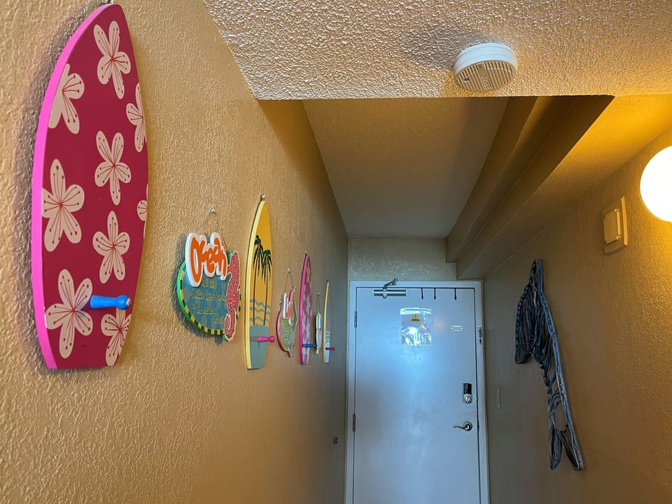 Front door and entry hallway.