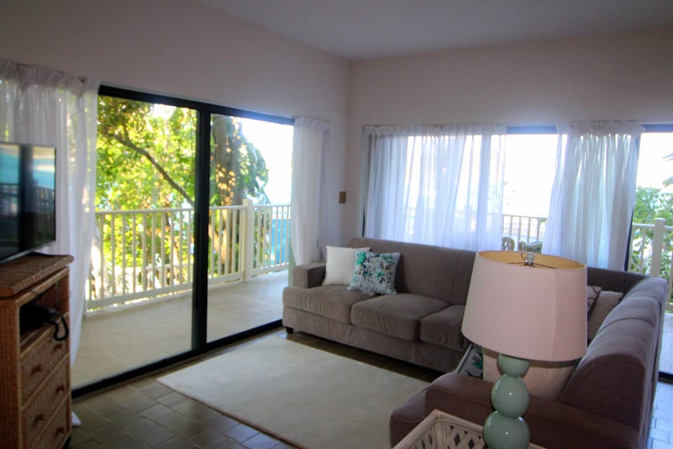 Sleeper sofa in living area.