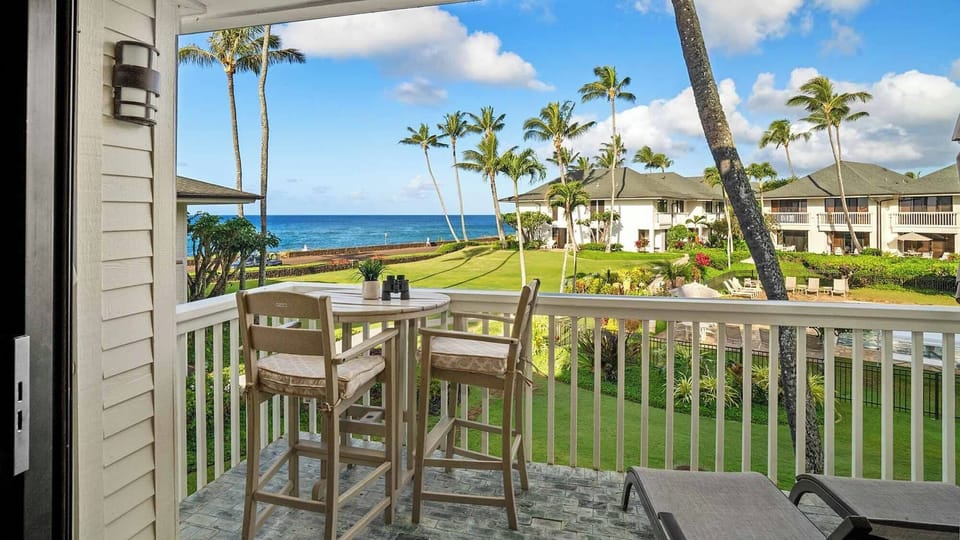 Poipu Kapili Resort #48 - Ocean View Dining & Lounging Lanai - Parrish Kauai