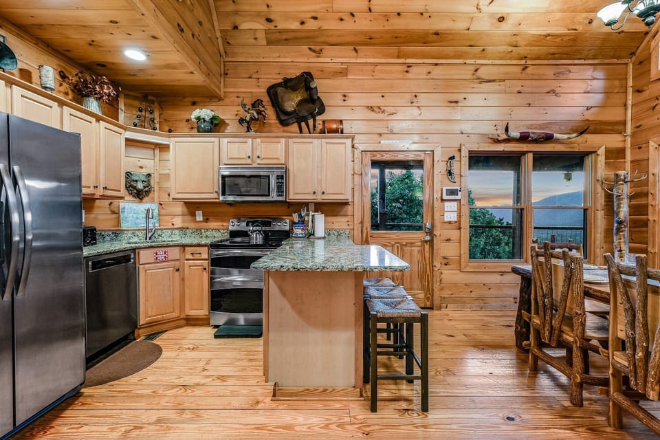 Indoors, Hardwood, Stained Wood, Kitchen, Appliance