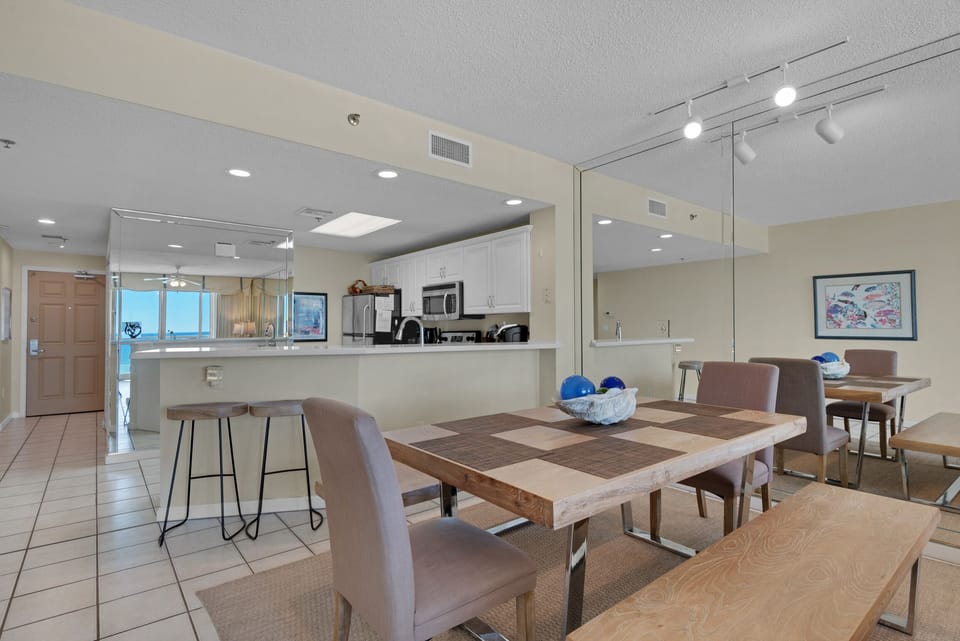 Dining room table and eat-in bar