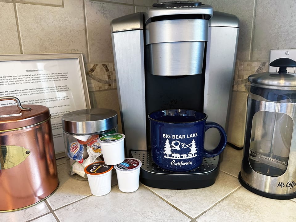 Full Coffee Bar - Keurig & French Press. Coffee pods, Creamers, Teas & Honey
