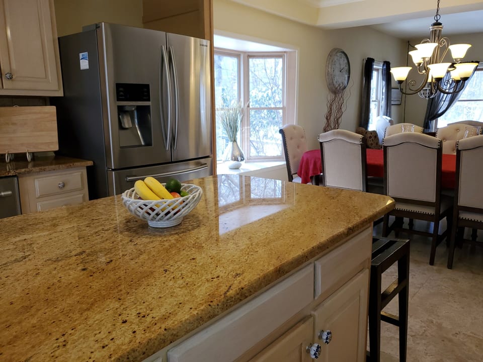 Kitchen view of the dining room.