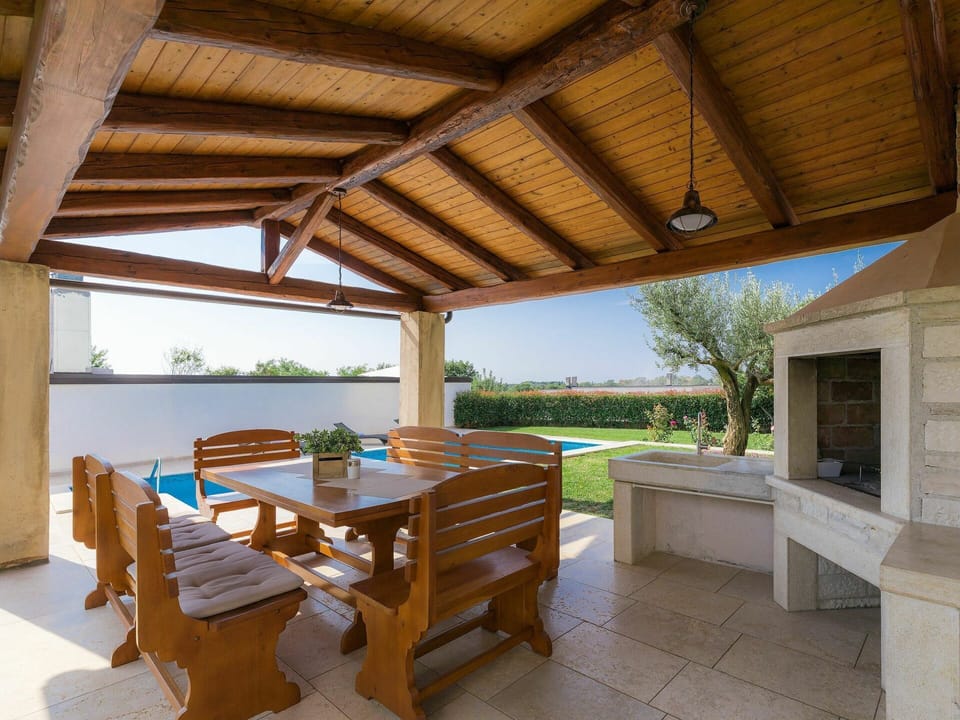 Furniture, Table, Property, Wood, Shade, Sky, Outdoor Furniture, Interior Design, Chair, Outdoor Table