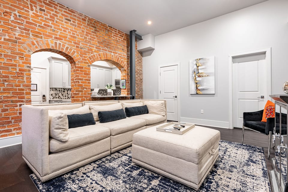 Open concept living and dining area with ample comfortable seating for you and your guests. 58" Samsung Smart 4K TV that allows for streaming from your favorite apps, along with the DIRECTV Entertainment.