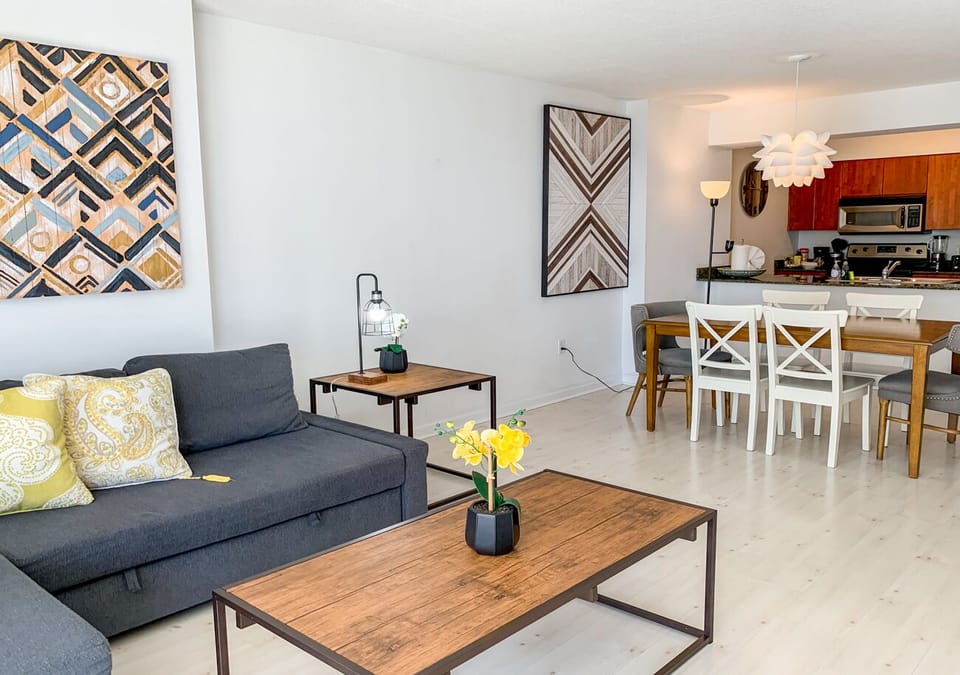 It is fully furnished with a nice decoration.