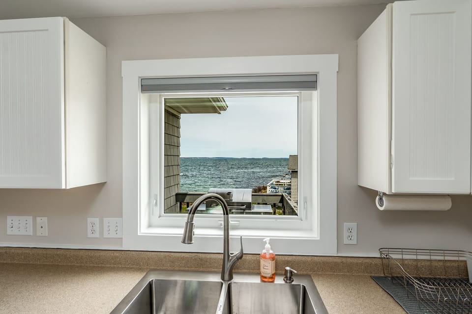 second floor kitchen with ocean views