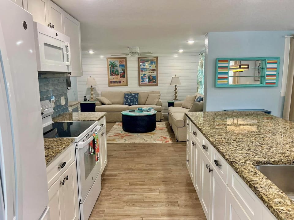 Kitchen overlooking the living room
