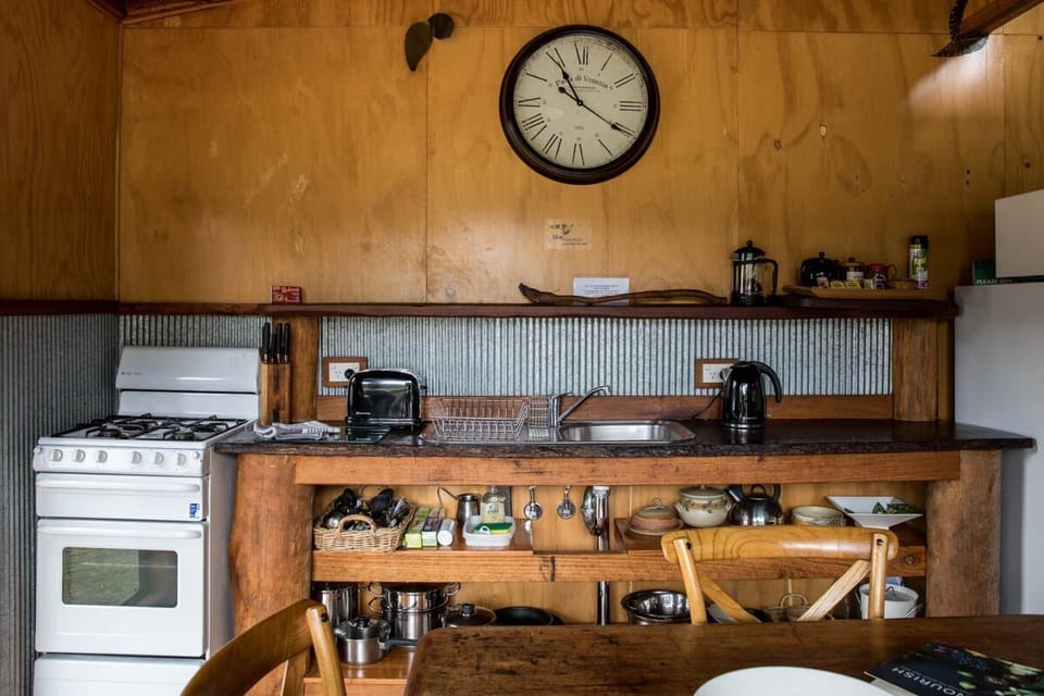 Full Kitchen...gas stove with oven hotplates and grill, microwave fridge