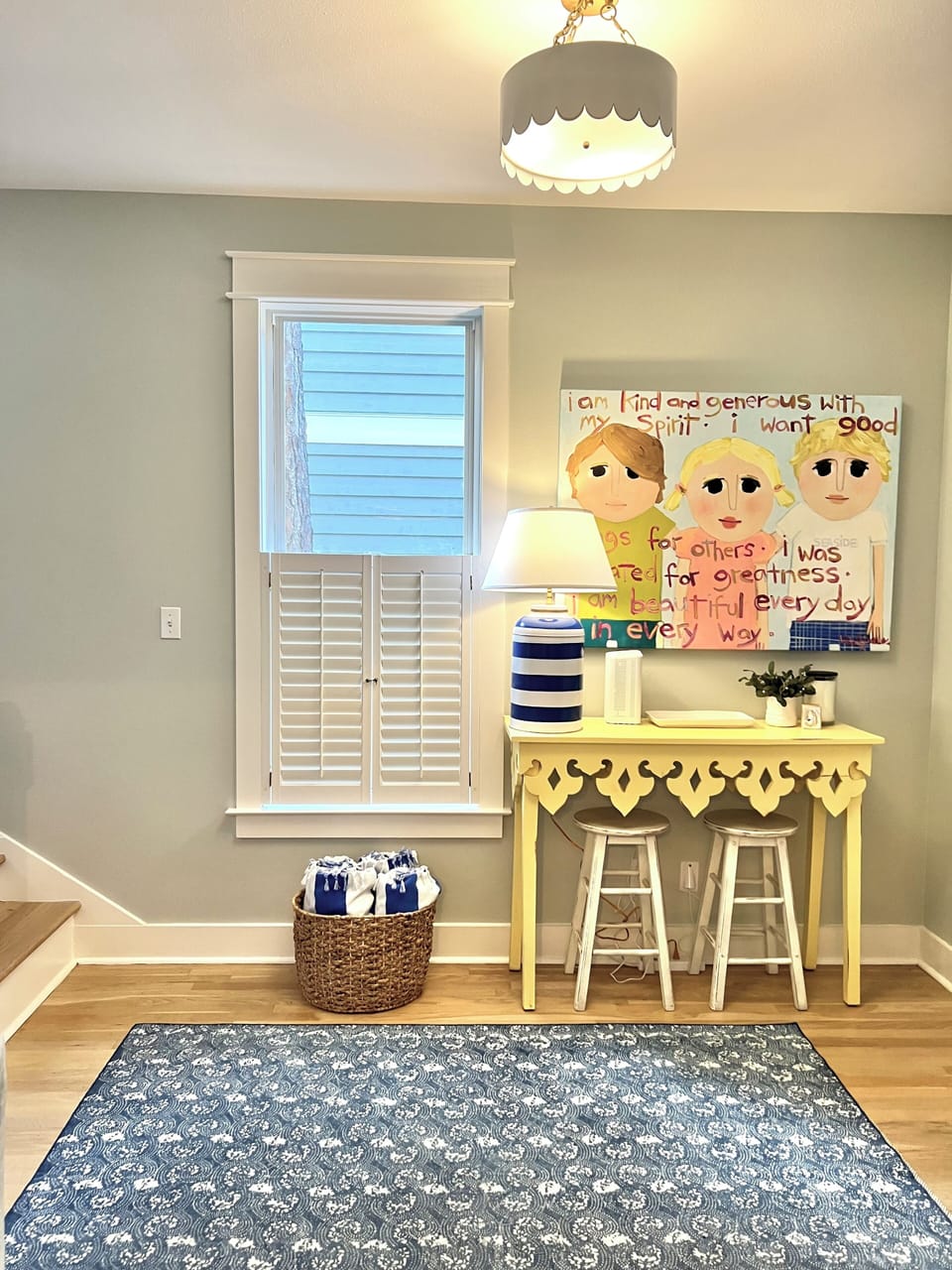 Another look at our entrance hallway with beach towels provided