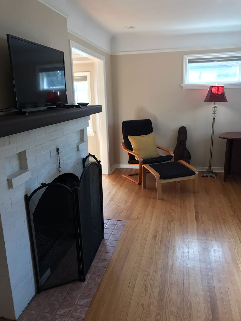 Living room view onto dining room 