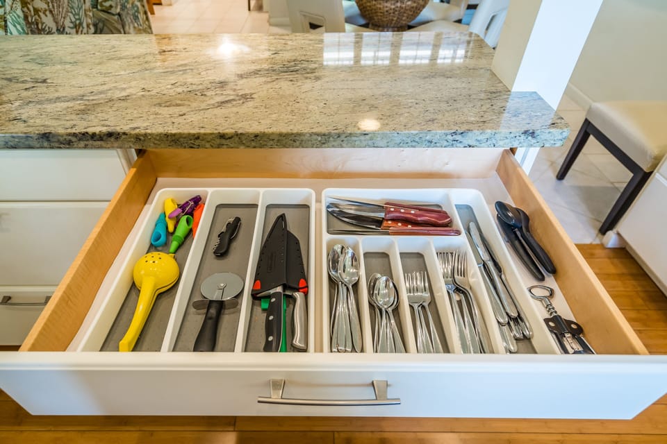 The kitchen is also fully-stocked with the cooking supplies you may need.