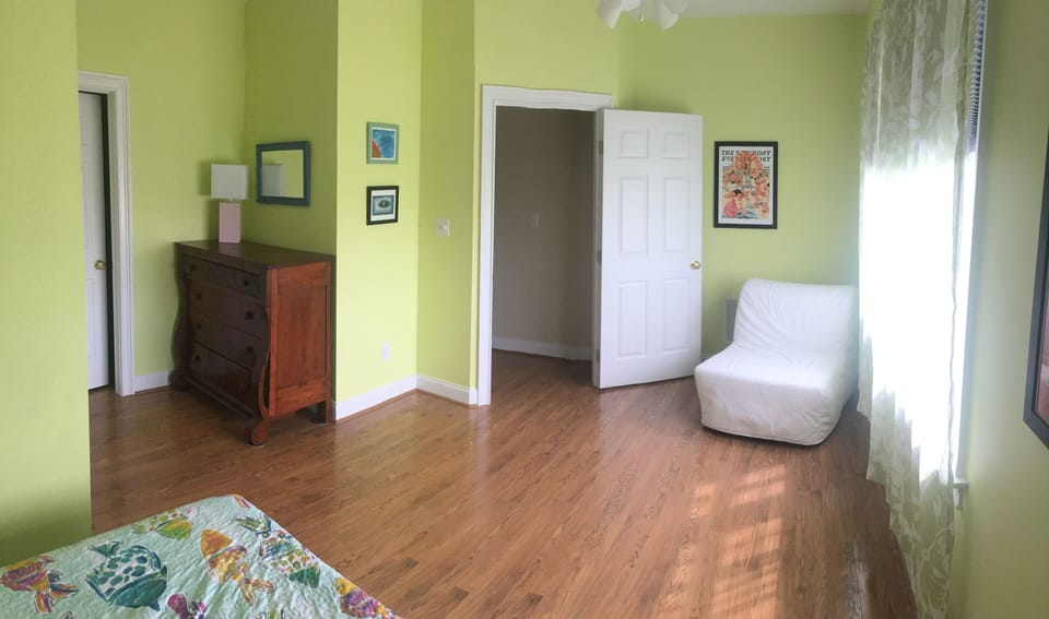 3rd floor ensuite bedroom with pull out convertible bed / chair