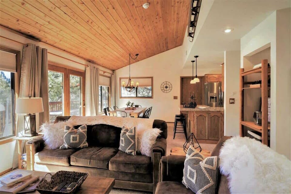 Open floor plan. Comfy fold out couch with memory foam mattress.