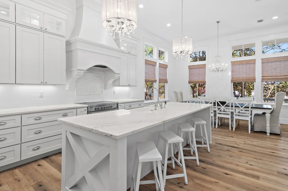 Beach Bliss - Blue Mountain Beach - First Floor - Living, Kitchen, and Dining Area