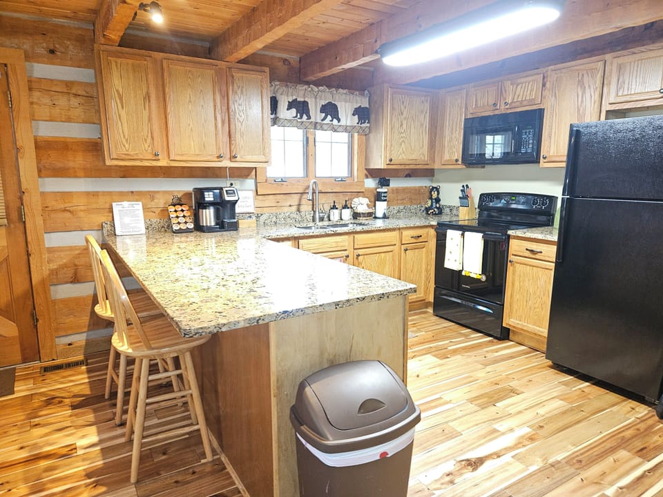 Fully stocked kitchen for you to prepare family meals.