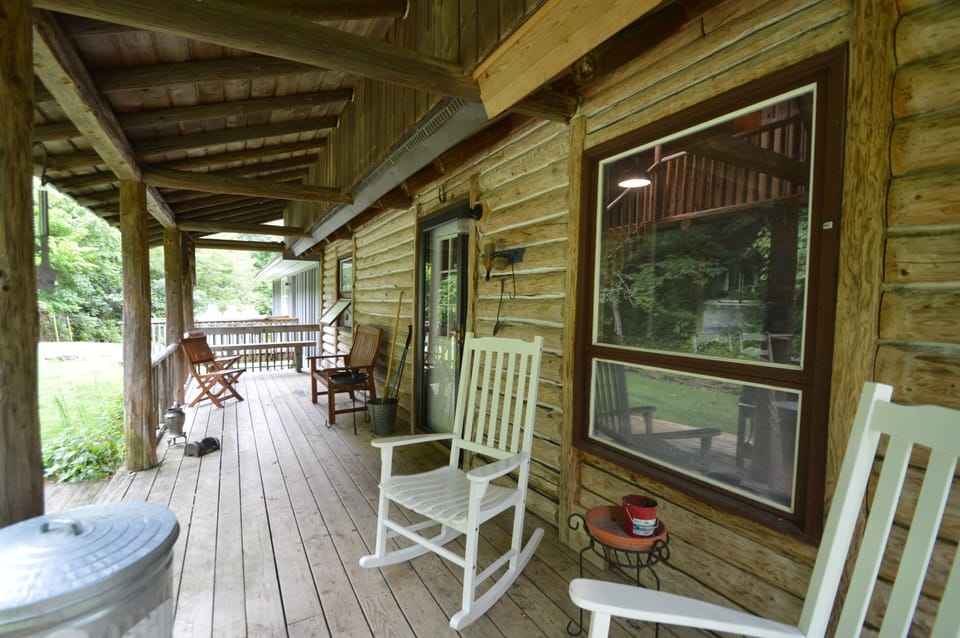 Large covered porch off the dining area (August 2023)