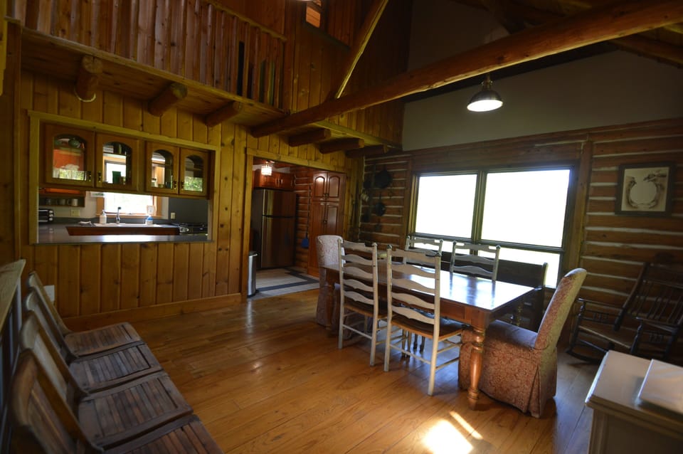 Dining area open to the kitchen space.