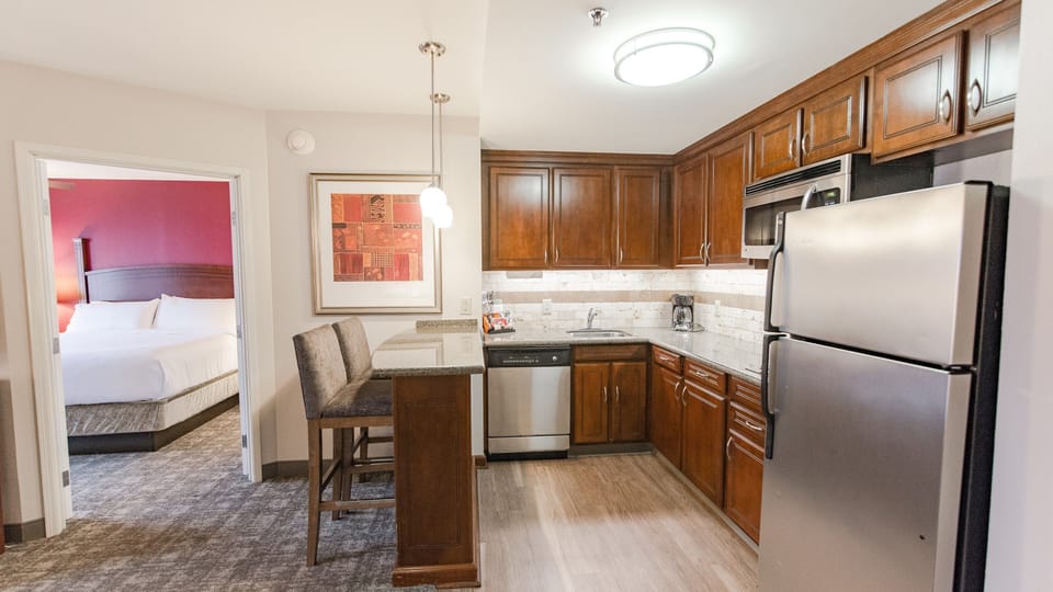 Sit down with family and friends in the dining area.