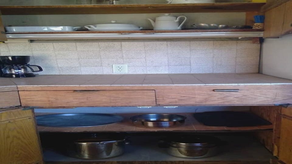 Cupboards and counter in kitchen