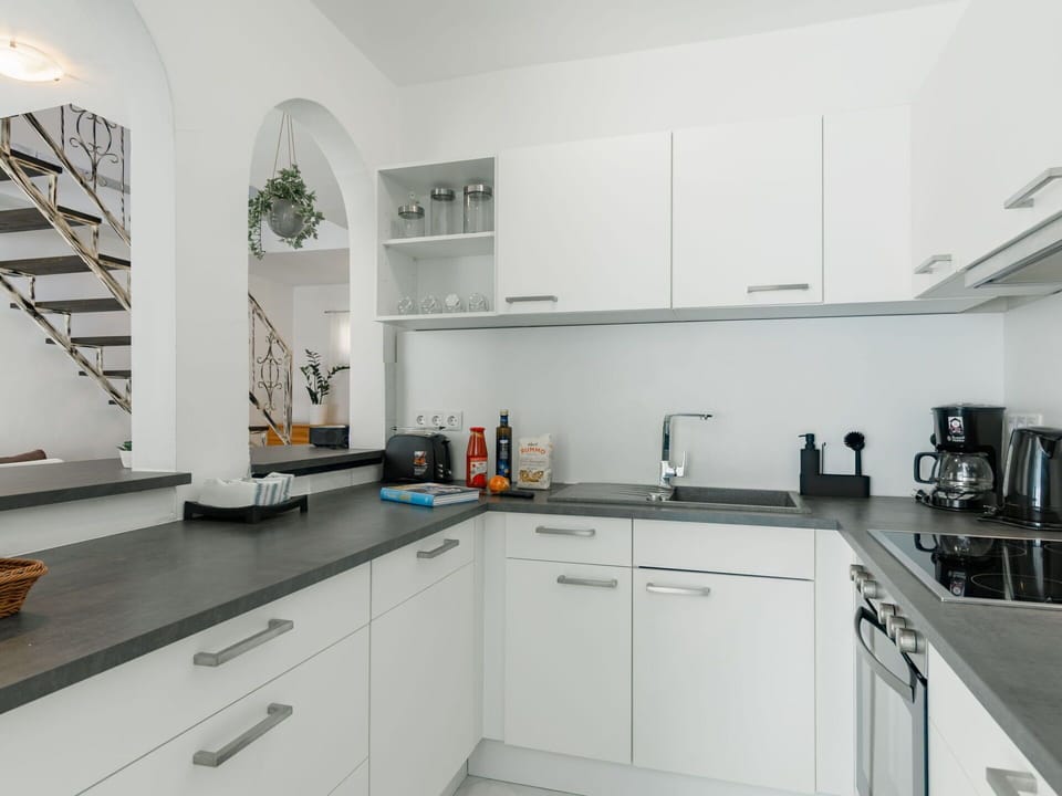 Kitchen, Countertop, Kitchen Appliance, Interior Design, Cabinetry, Flooring, Major Appliance, Kitchen Sink, Home, Floor