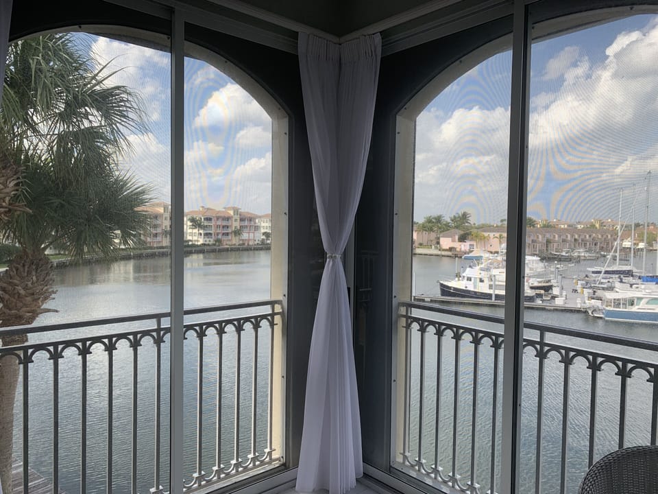 River and yacht basin marina views.We see dolphins and an occasional manatee!