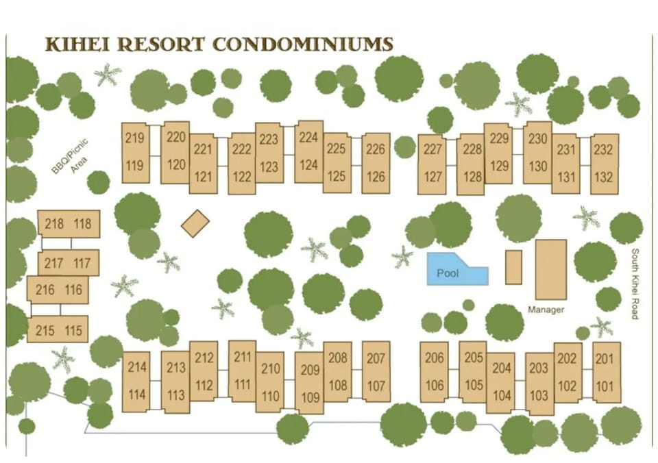 Map of the Kihei Resort community.